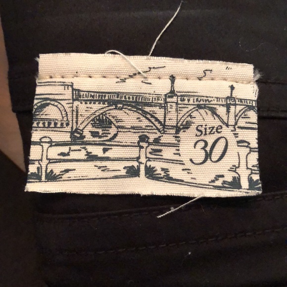 💫 Hudson Jeans cropped black brushed cotton button back pocket pants - Picture 11 of 12